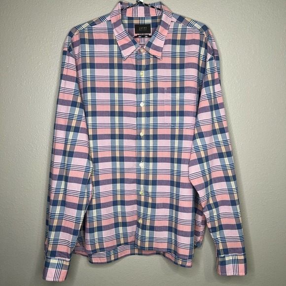 Jachs Other - Jachs New York Pink & Blue Plaid Cotton Long Sleeve Button-up Shirt